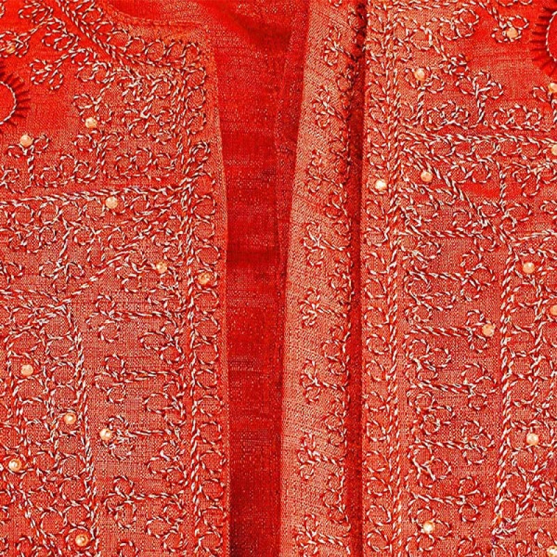 Men's Embroidered 4 Piece Kurta Pajama Sherwani Set